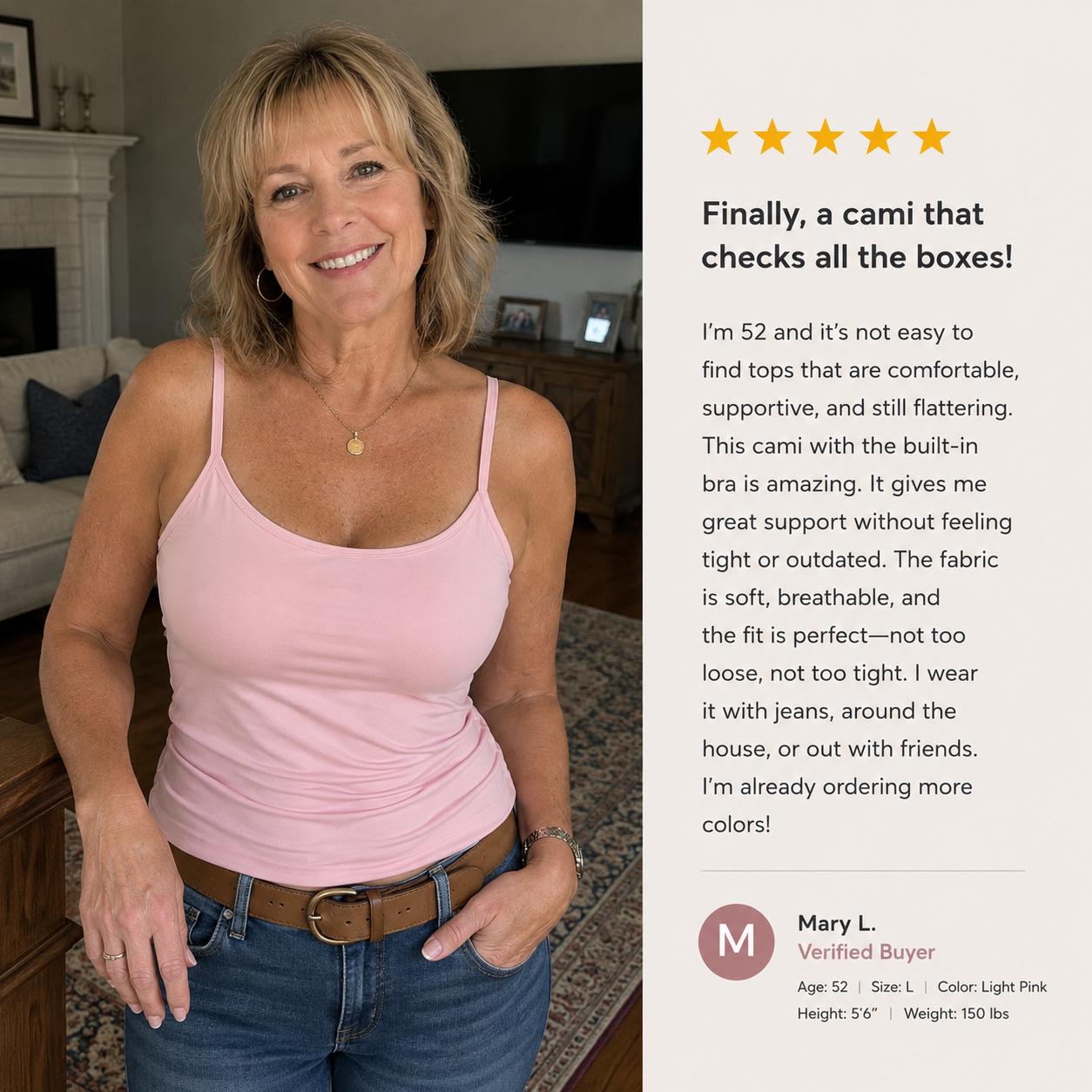 ENTR™ - Womens Camisole Top With Built In Bra